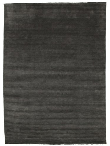 RugVista, Handloom Fringes, Teppich, Mittelflor, 300 x 400 cm, Rechteckiger, Wolle, Flur, Schlafzimmer, Küche, Wohnzimmer, Schwarz/Grau, Grau