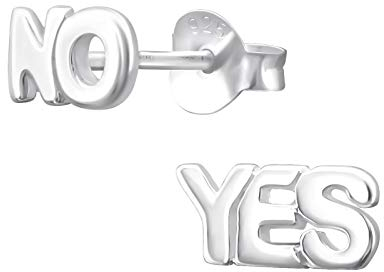 Laimons Damen-Ohrstecker YES NO glanz Sterling Silber 925