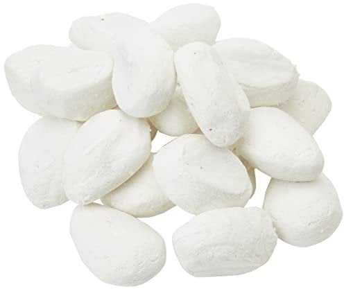 The Stove Wizard Gas Fire Replacement Pebbles Coals 20 Large White Ceramic Pebbles for Gas, LPG, Bio Ethanol and Electric Fires. Approximate size 70mm x 50mm x 40mm