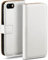 moex Book Case für iPhone 5s / 5 / SE (2016) Handyhülle mit Kartenfach, Hülle klappbar 360 Grad Schutzhülle, Klapphülle Flip Case Cover, PU Leder Handytasche Lederhülle, Weiß