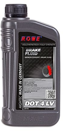 ROWE Hightec Brake Fluid Dot 4 LV - 1 Liter PKW Bremsflüssigkeit vollsynthetisch | Made in Germany