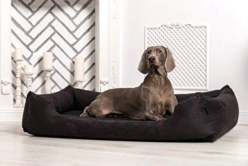 tierlando Moritz VIP Hundebett Hundesofa M - XXXL 90 110 130 160 185 cm M5-V-03 Größe: M5 120cm | Farbe: 03 schwarz | Bezug: Velours