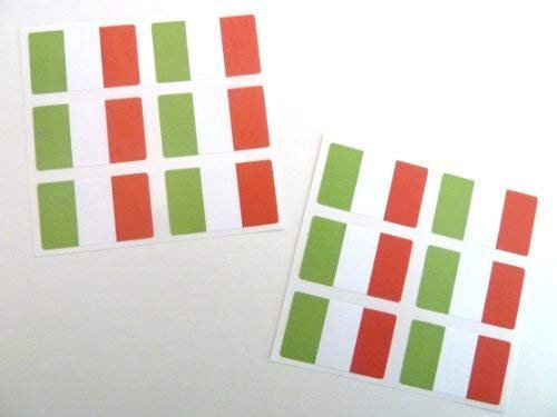 pacchetto Mini Adesivi, 33x20mm Rettangolo, AUTO-ADESIVO ITALIA Etichette, BANDIERA ITALIANA adesivi