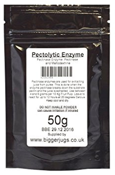 Pectolytic Enzyme (Pectic Enzyme, Pectinase) 50g Pack Top Food Grade Supplied in Heavy Duty Resealable Pouch for Wine Making