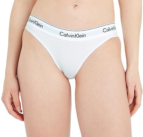 Calvin Klein - Women's Underwear - Bikini Brief - Modern Cotton - Medium Rise Waist - Signature Waistband Elastic - White - XL