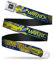 Buckle-Down Gürtel Emblem Seatbelt Belt-Vintage Ford Run WILD BE A Maverick Blues/Yellows, Mehrfarbig, 4 cm Breit-61/97 cm Länge