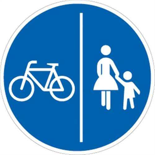 Verkehrszeichen VZ241-30, Getrennter Rad- und Gehweg, Radweg links, Alu, RA1, Ø 42cm Verkehrsschild