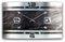 Kreative Feder Abstrakt - Designer-Wanduhr aus gebürstetem Aluminium Größe 50x30cm mit leisem Uhrwerk wahlweise Funk oder Quarz (Schiefer Metallic, leises Funkuhrwerk)
