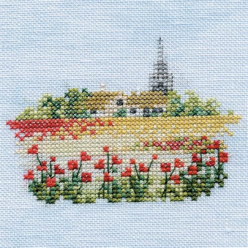 Bothy Threads DWMIN08A Counted Cross Stitch Kit Menuette Poppy Field 10x10cm
