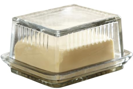 LOBERON Butterdose Durham, klar | geriffelte Optik, zeitloses Design, spülmaschinenfest, Butterglocke, Küchenutensilien, Küchenzubehör, Tischaccessoire, Glas