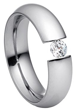 Heideman Ring Damen Intensio aus Edelstahl Silber farbend poliert Damenring für Frauen mit Stein Zirkonia Weiss im Brillant Schliff 4mm