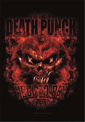 Heart Rock Bandiera Originale Finger Death Punch - HELL to Pay Tessuto, Multicolore, 110x75x0.1 cm