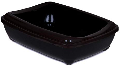 Katzentoilette Schale 57 cm mit Rand braun Unterschale schwarz