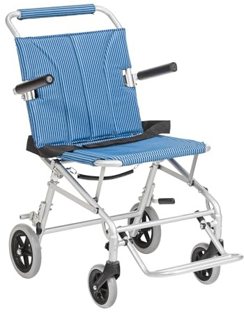 Drive Medical Lightweight Folding Transport Wheelchair With Carry Bag & Flip-Backs Arms