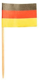 Einweggeschirr & Besteck 200 Deko-Picker 8 cm Deutschland Flaggenpicker/Fahnenpicker/Partypicker
