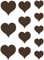 Samunshi® Herzen Wandtattoo Set gefüllt 15x20cm braun