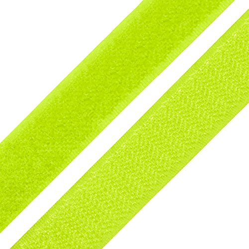 1m Klettband zum Annähen 20mm - neon gelb