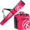 BRUBAKER Kombi Set Champion - Limited Edition - Skisack und Skischuhtasche für 1 Paar Ski bis 190 cm + Stöcke + Schuhe + Helm Pink Weiss