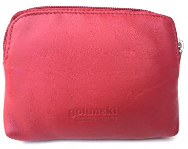 Geldbörse von Golunski, für Münzen und Kreditkarten, Reißverschluss oben, sehr weiches Leder, rot (Mehrfarbig) - 0-327