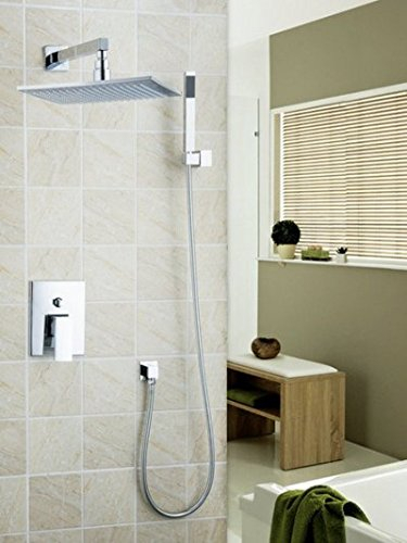 Gowe 30,5 cm Ultrathin Niederschlag Handbrause Wasserhahn Set Badewanne Chrom Spüle, Wasserhähne, Armaturen & Wasserhähne