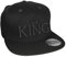Snapback Ton-in-Ton Bestickt mit Motiv Krone/King & Queen in schwarzer Schrift Stickerei Partner-Cap für Sie & Ihn (King)