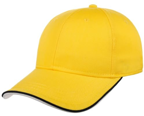 Hutshopping Zoom Piping Sandwich Basecap Cap Baseballcap Curved Brim Kappe Käppi Damen/Herren - Baseballkappe Paspel mit Schirm, Klettverschluss Frühling-Sommer Herbst-Winter