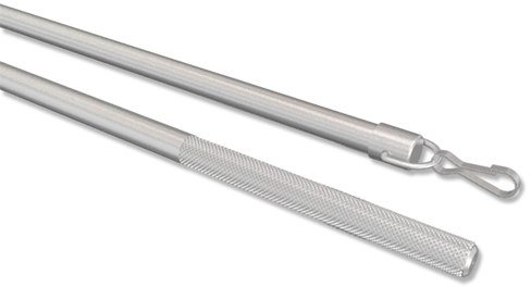 Interdeco Schleuderstab in Silber-Grau aus Aluminium für Gardinen/Schiebevorhänge, Simply, 125 cm