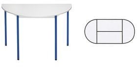 SODEMATUB 126DRGBL Beistelltisch, halbrund, lichtgrau/blau