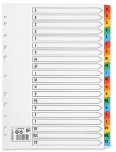 10 x Set Of A4 File Dividers Index A-Z Plastic Tabs