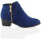 ESSEX GLAM Womens Ladies Low Heel Block Cowboy Style Ladies Gold Zip Western Ankle Boots Size 3-8