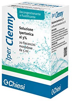 Clenny, Iper Clenny Soluzione Ipertonica al 3% per Trattamento di Raffreddori, Riniti e Rinosinusiti - 20 Flaconcini Monodose da 5ml