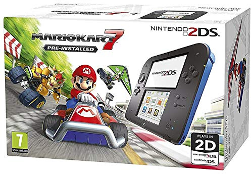 Nintendo Handheld Console - Black/Blue 2DS with Pre-installed Mario Kart 7 (Nintendo 3DS)