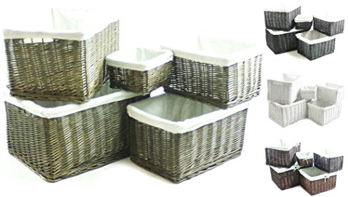 Topfurnishing Large Big Huge Deep Children Kids Baby Nursery Storage Wicker Basket Toy Box Organiser With Liner Natural XX Large 58 x 43 x 32 cm