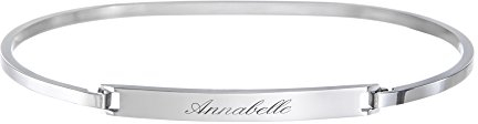 Gravado Armreif aus Edelstahl mit Gravur, Personalisiert mit Namen, Damen Schmuck, Mit Hakenverschluss, Inkl. Geschenkbox