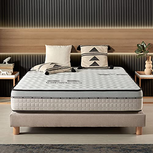 Naturalex - Matratze 140x190 cm - Visco-Carbone - Mittelfest - Blue Latex Matratze mit Aktivkohle - HR-Schaum - Anti-Stress - 7 Zonen Matratze - Höhe 24 cm - Öko-Tex Zertifiziert