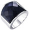 HIJONES Herren Edelstahl 19mm Blau Himmel Diamant Schneiden Ring Größe 68