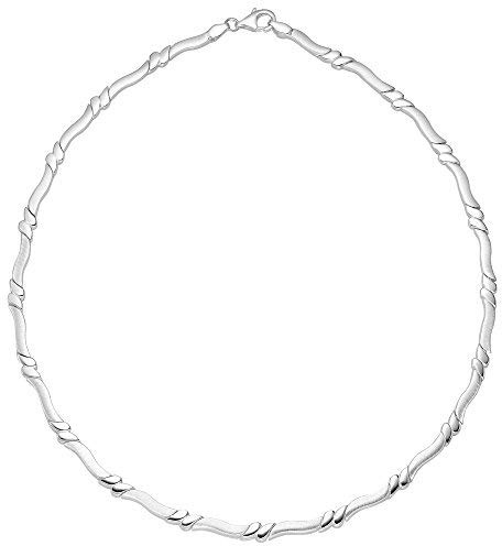 Vinani Damen Kollier beweglichen Gliedern 925 Sterling Silber – Glänzend & Mattiert, Elegantes Zeitloses Schmuckstück, Damenschmuck, Halskette 2KB1