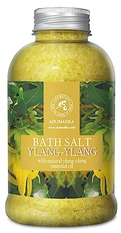 Badesalz Ylang Ylang 600g - 100% Natürlichem Ätherischen Ylangöl - Besten für Guten Schlaf - Stressabbau - Beauty - Baden - Wellness - Schönheit - Entspannung - Aromatherapie - Spa