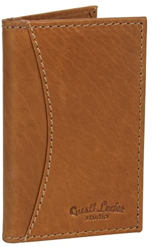 Gusti Leder Kartenetui Herren Otto – Karten Portemonnaie Herren aus Rindsleder – Slim Card Holder Wallet für 6 Karten im Vintage-Design