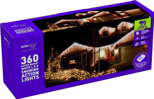Brite Ideas Festive Productions Snowing Icicle 360 LED Lights - White