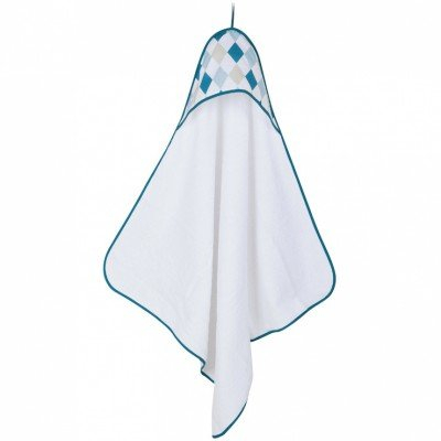 Little Dutch 3398 Kapuzenhandtuch mint-beige Motiv: Rauten