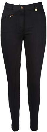 Discount Pet Accessories Kinder Reithose Jungen Mädchen Weich Dehnbar Junior Kind Pferde Reithose in Schwarz - 51cm (Alter 5-6 Jahre), Schwarz