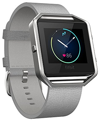 Fitbit Blaze Leather Accessory Band, mist grey, Large