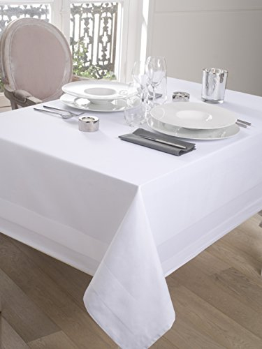 CALITEX Tischdecke Damassee Band Satin weiß (150 x 250)