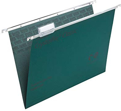 Rexel CrystalFile Classic Hängemappen (Manila-Karton, 15 mm V-Boden, Format Foolscap) 50 Stück grün