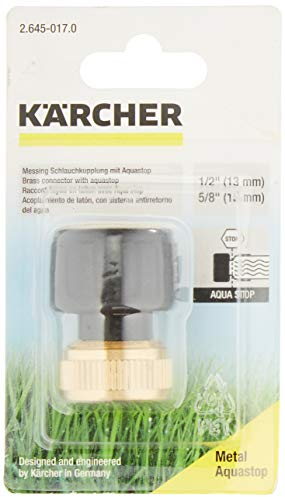 Kärcher 26450170 1/2-inch Brass Hose Connector with Aqua Stop