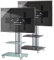 VCM Universal TV VESA Standfuß Ständer Fernseh Rack Alu Glas rollbar Rollen Tosal ZW Schwarzglas