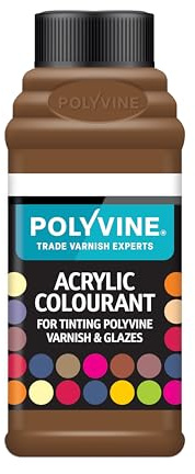 Polyvine for Tinting Water Based Products - Easy Blend, Dense Liquid Pigment Colour Additive for Paint, Varnish, Filler, Grout, Cement, Emulsion, Masonry Paint & More - Burnt Umber, 50g