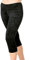 Fischer 77122 Samt Caprihose Mädchen Gymnastik Turn Sport Capri Hose in wolkiger Samt Optik, Ökotex 100 Zertifiziert, Größe: 164, Farbe: Schwarz