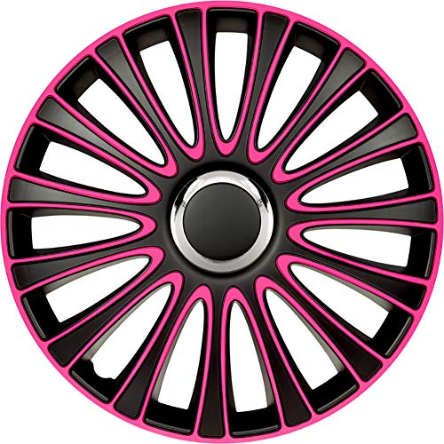 AUTO-STYLE Satz Radzierblenden LeMans 13-Zoll Schwarz/Pink